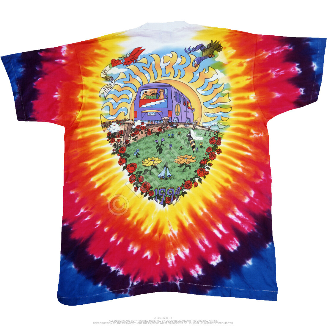 GRATEFUL DEAD-SUMMER TOUR BUS-2 Sd TIE DYE T-SHIRT S-M-L-XL-2X-3X,4X,5X,6X Bears gallery