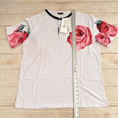 Coofandy Men’s Size M Floral Stretch Short Sleeve White T-Shirt Size XL