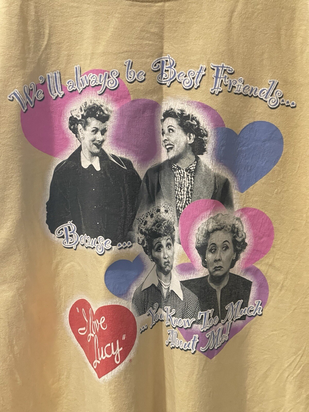 Vintage Y2K I Love Lucy “Best Friends” TV Show Shirt Large Bin 1 gallery