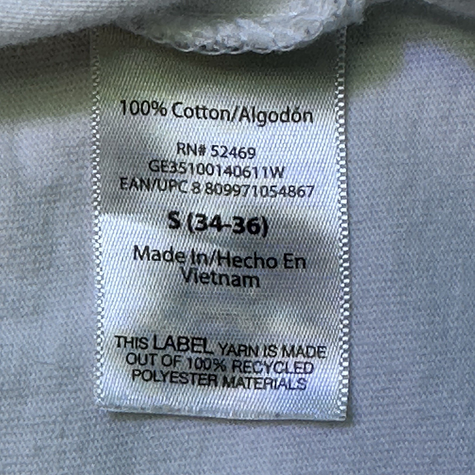George Men’s Small White Long Sleeve T-Shirt 100% Cotton Crewneck Blank S 34-36 gallery