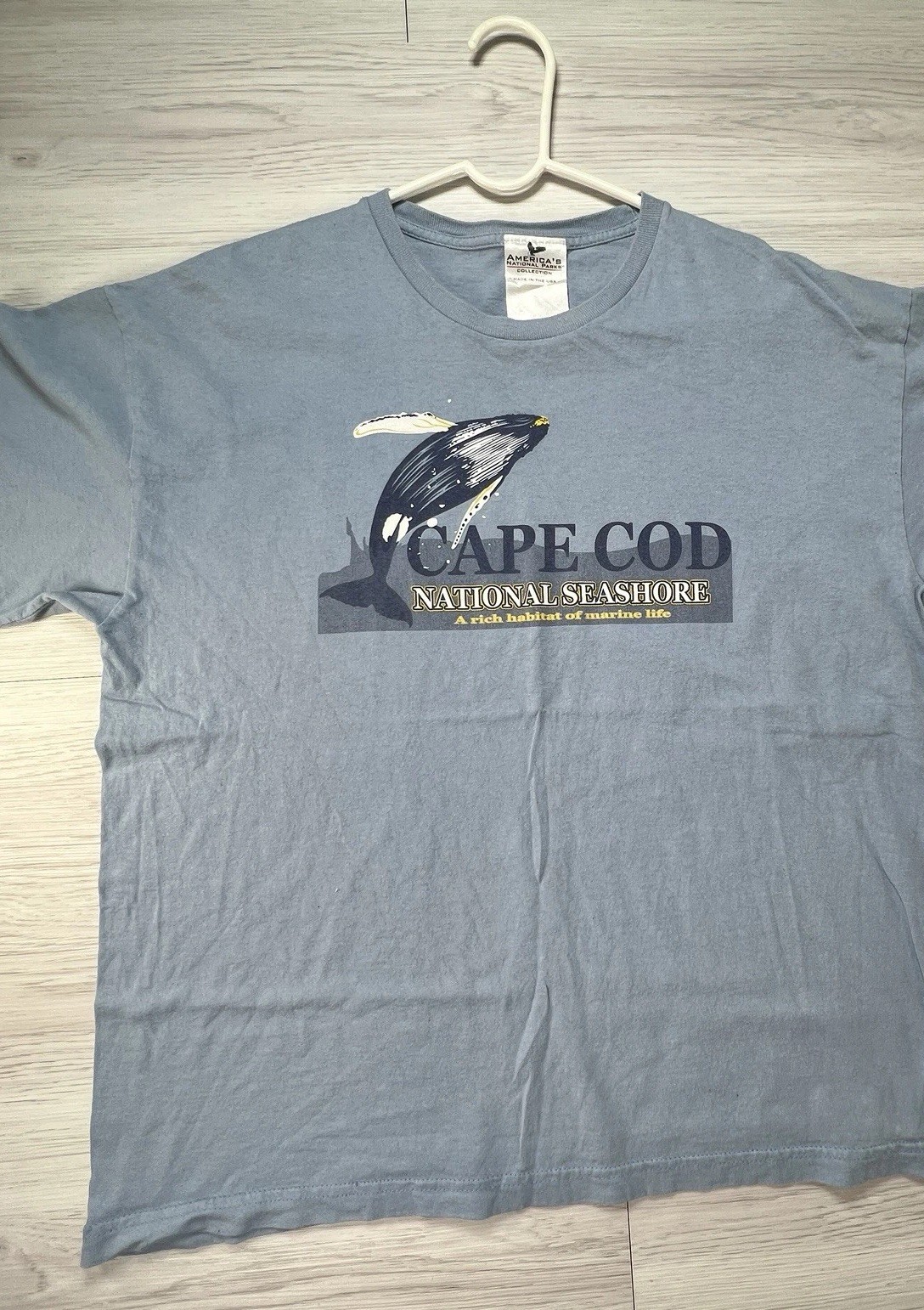 Cape Cod National Parks Marine Life Whale Watch Seashore Mens T Shirt USA Blue gallery