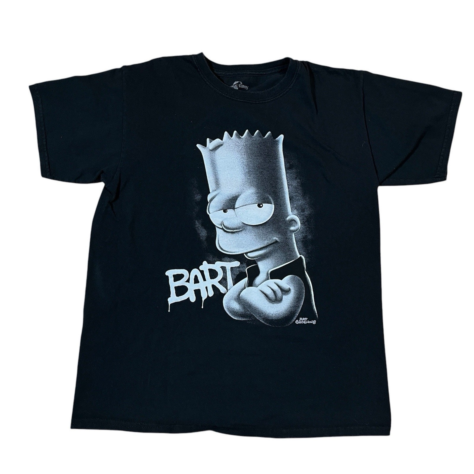Bart Simpson Bad Boy Attitude Black T-Shirt Youth XL (Adult Small) Universal VTG gallery