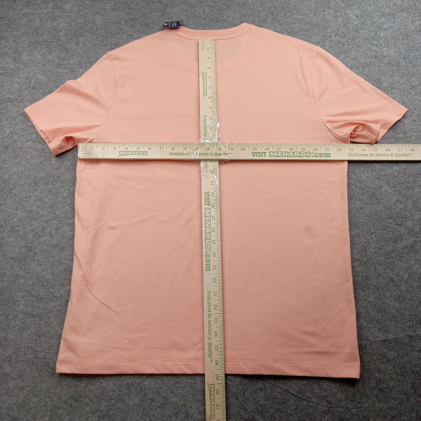 St Johns Bay Shirt Mens Large Peach Short Sleeve Crewneck Soft Cotton Blend gallery