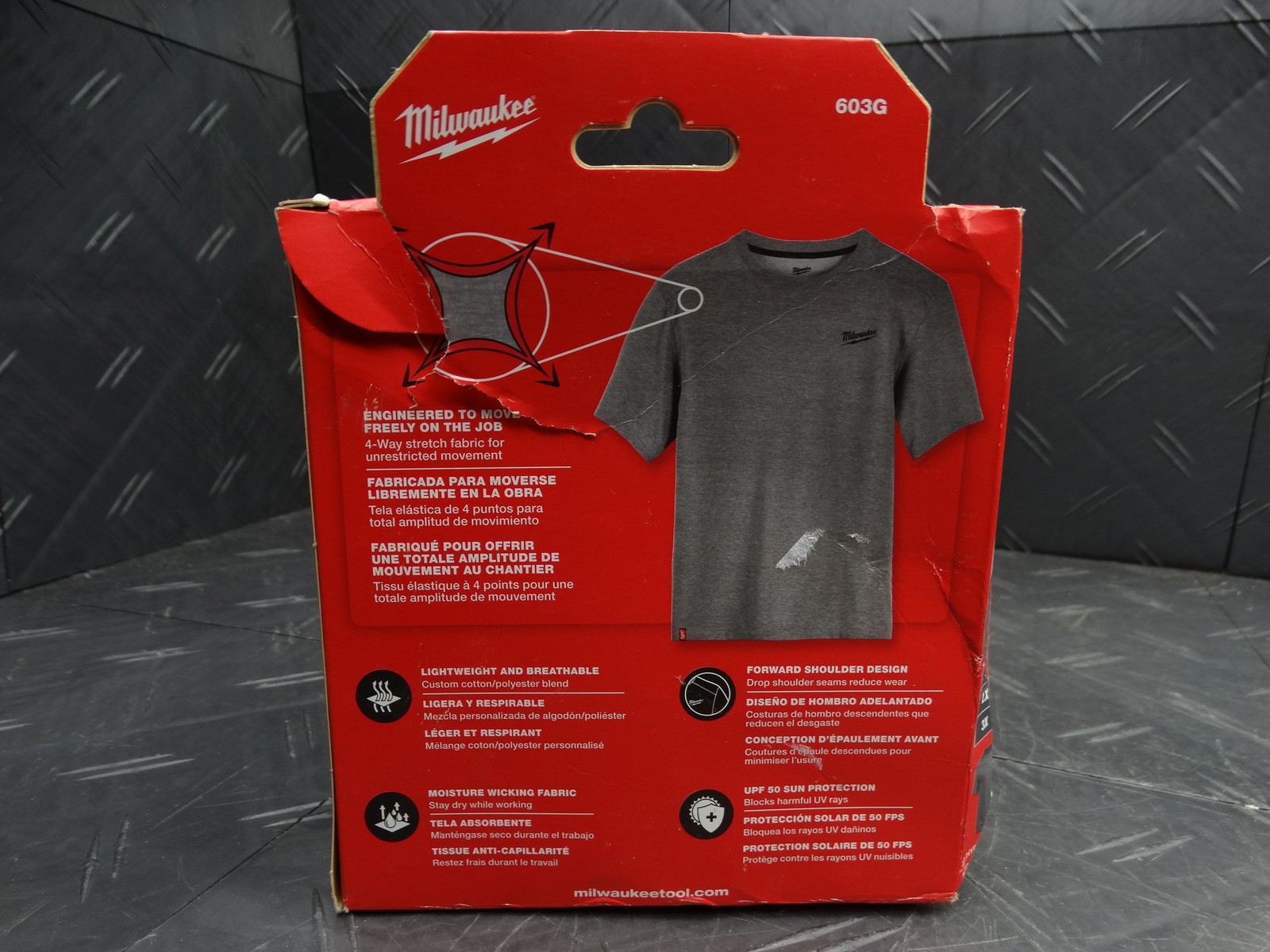 Milwaukee Men's Large Gray Cotton/Polyester Short-Sleeve Hybrid Work T-Shirt gallery