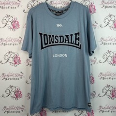 Lonsdale London tshirt top graphic navy white Men’s Gray Short Sleeve Tee