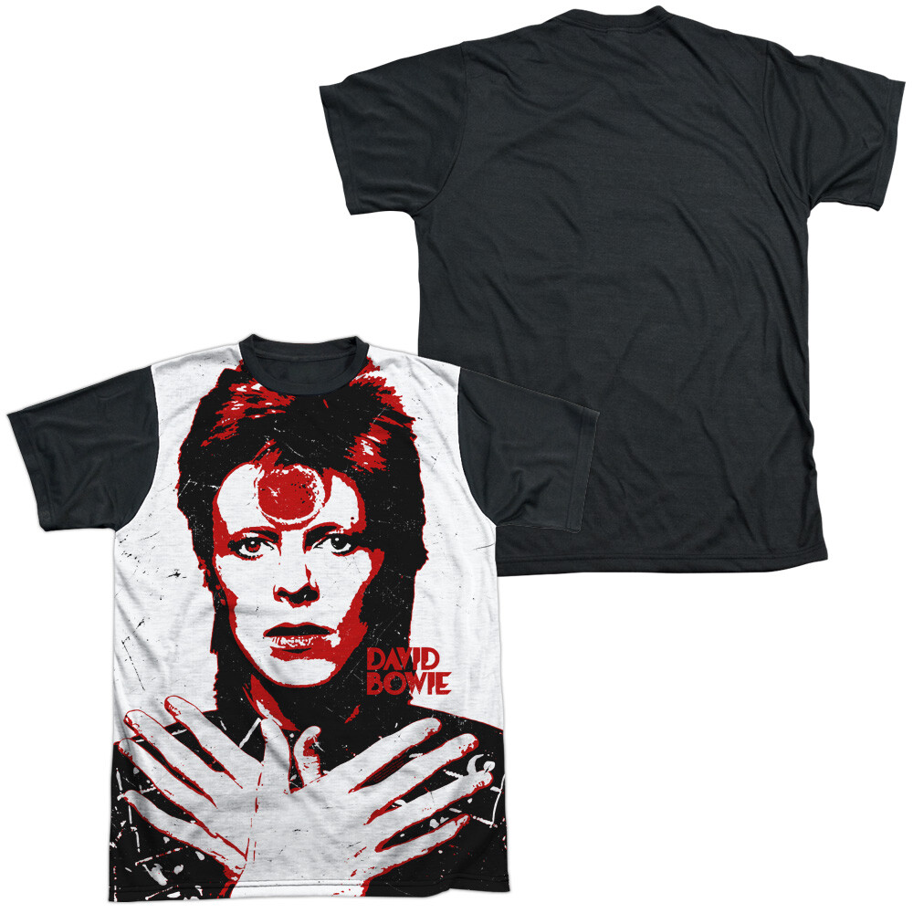 David Bowie Piercing Gaze Adult Halloween Costume T Shirt (Black Back), S-3XL gallery