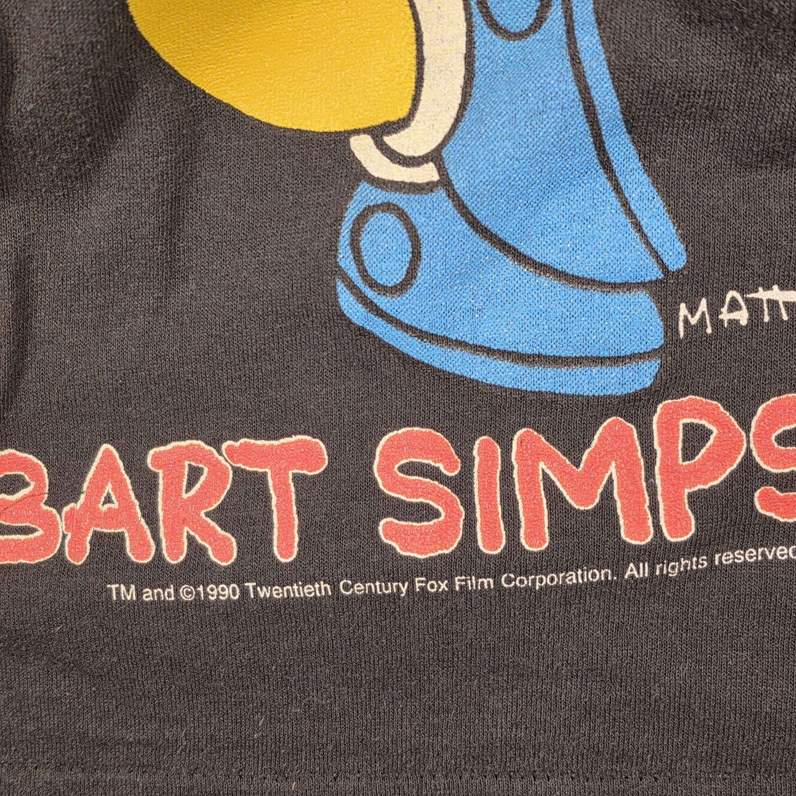 Vintage The Simpsons Bart Simpson Tank Top Men’s Medium Black Single Stitch 1990 gallery