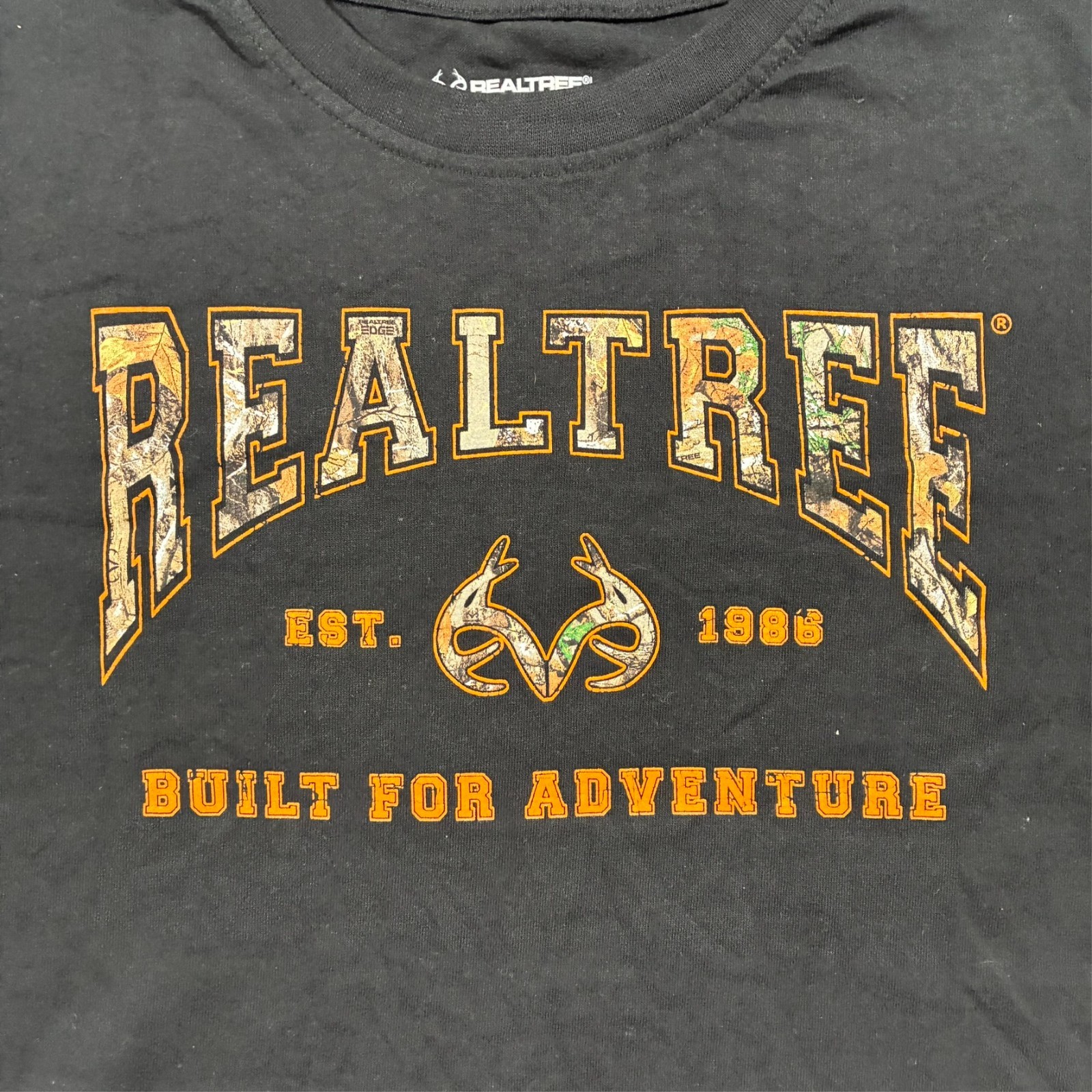 Realtree Mens Long Sleeve Shirt XL Black Hunting Outdoor Graphic Logo Casual gallery