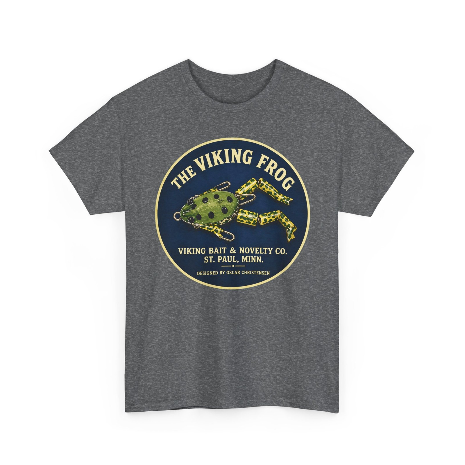 Christensen Frog Viking Bait & Novelty St Paul MN Vtg Fishing Lure Retro T-shirt gallery
