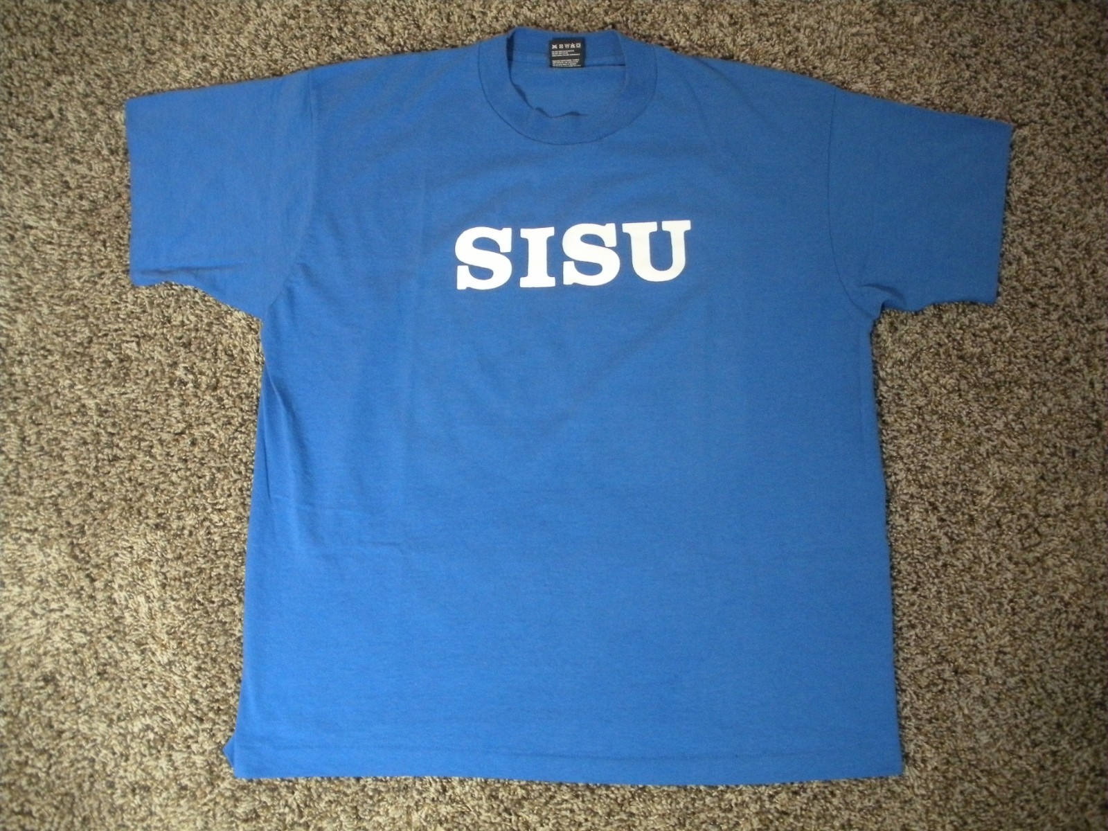 FINNISH "SISU" T SHIRT BLUE SIZE XL 50% COTTON 50% POLY FRUIT OF THE LOOM BRAND gallery