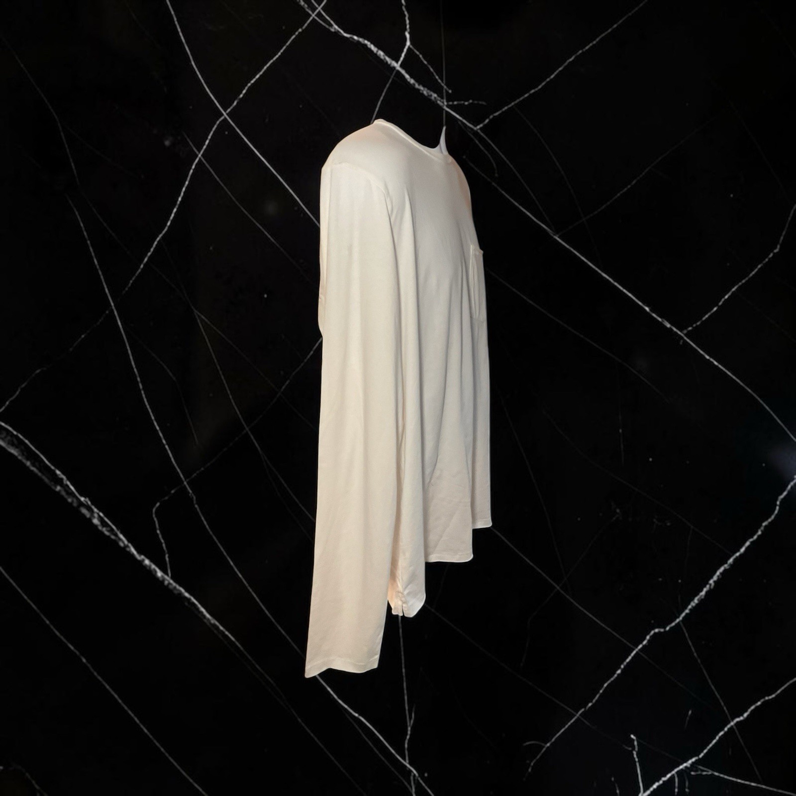 rag & bone Crew Neck Long Sleeve T-Shirt White Solid Men’s Size M gallery