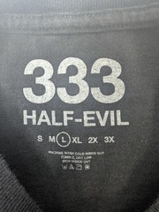 333 Half Evil Shirt Size Large Black Graphic Crewneck Short Sleeve Streetwear