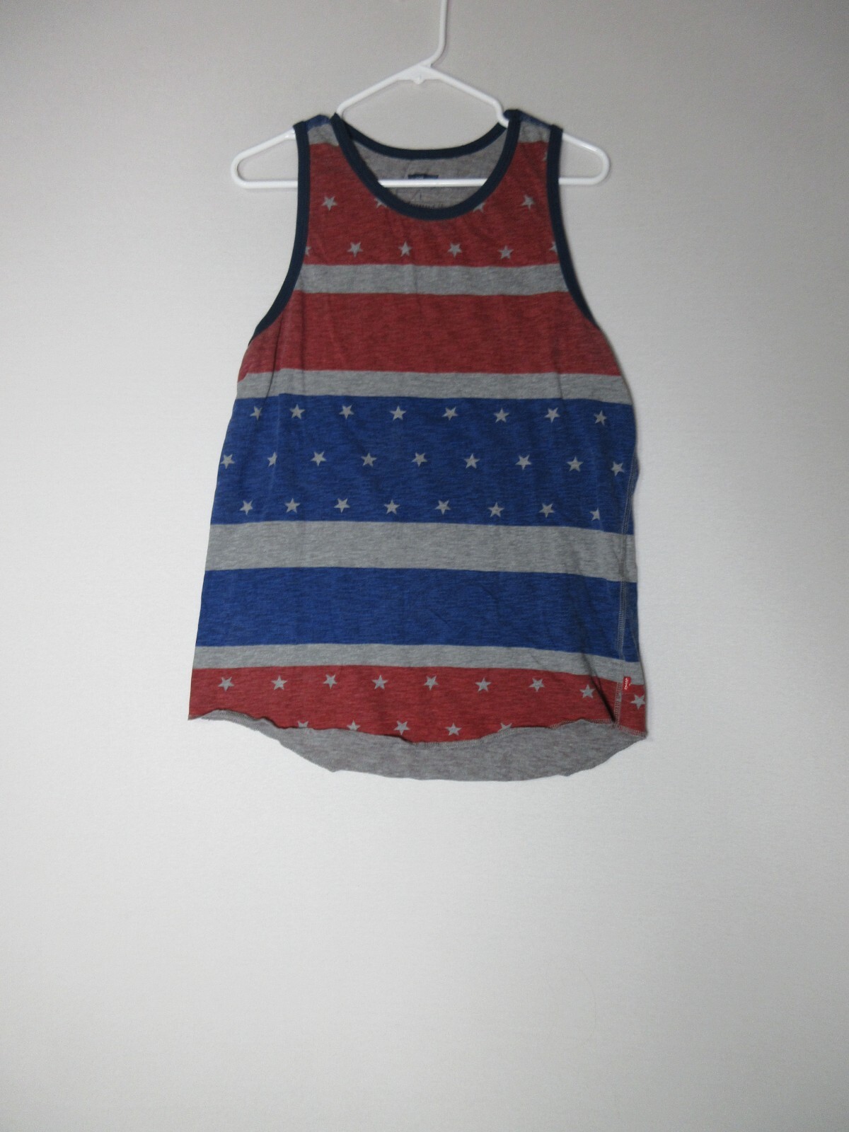 Levi's Mens Striped Stretch Scoop Neck Tank Top Sleeveless Size L Multicolor gallery