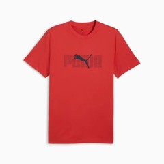 PUMA Essentials Logo Lab Tee, Men’s T-Shirt – Black/White, Red,