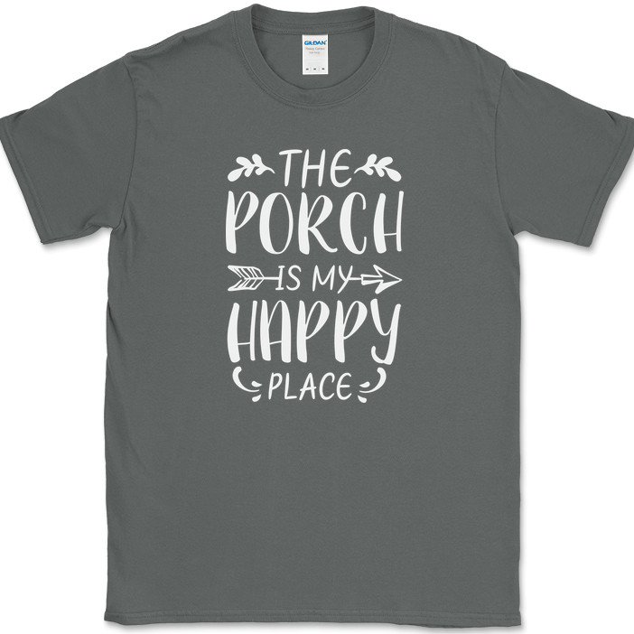 The Porch Is My Happy Place T-Shirt Funny Outdoor Swing Relax Gift Tee gallery