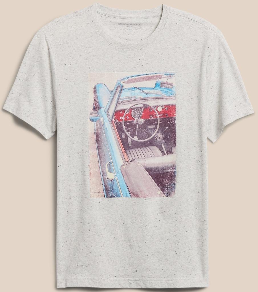 NWT Mens BANANA REPUBLIC Graphic Tee T-Shirt Vintage 1950’s Convertible Car *2S