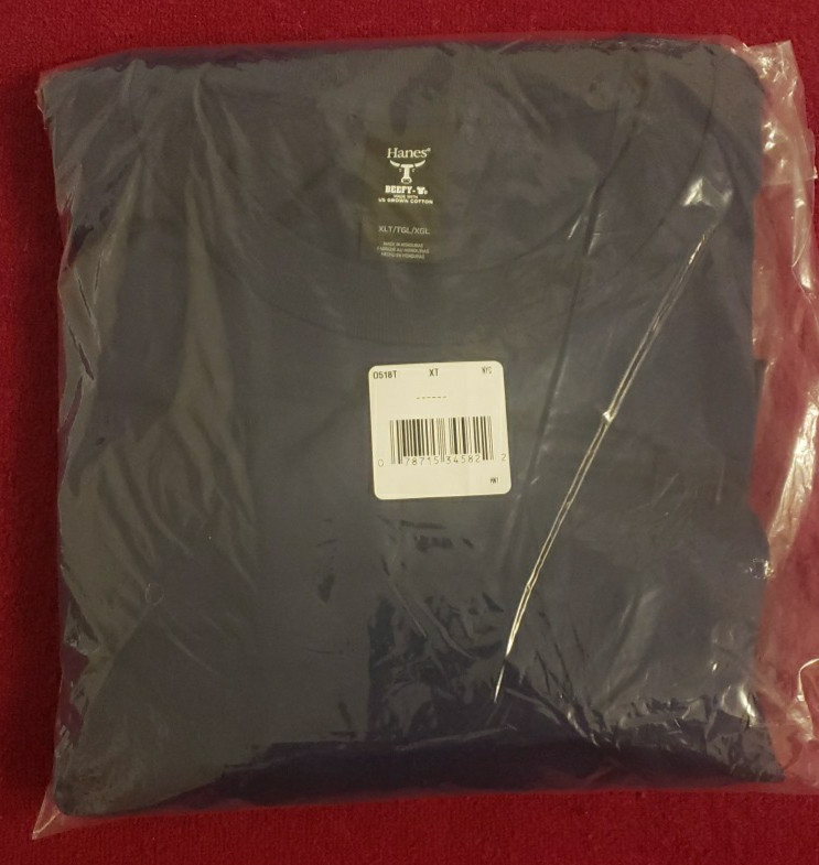 Hanes 2 Pack Solid Navy Beefy-T Heavy Cotton XLT Crew Neck Short Sleeve T-Shirts gallery