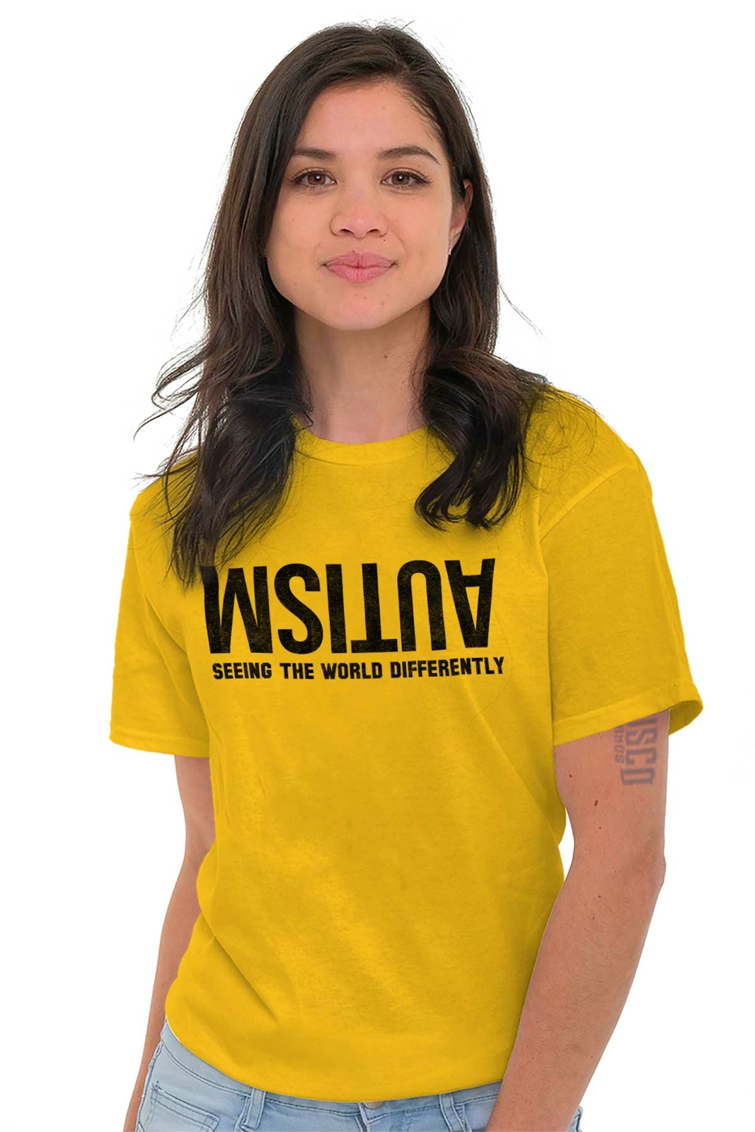 Autism Seeing The World Differently Awareness Adult Short Sleeve Crewneck Tee gallery