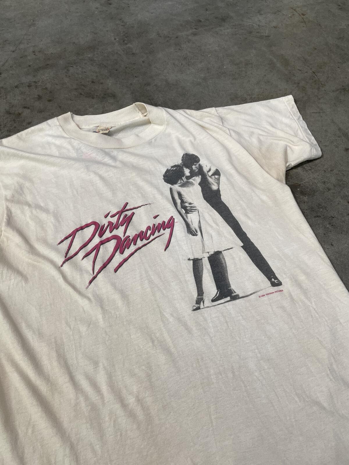 Vintage 80s Dirty Dancing Distressed White Tee M 20X27