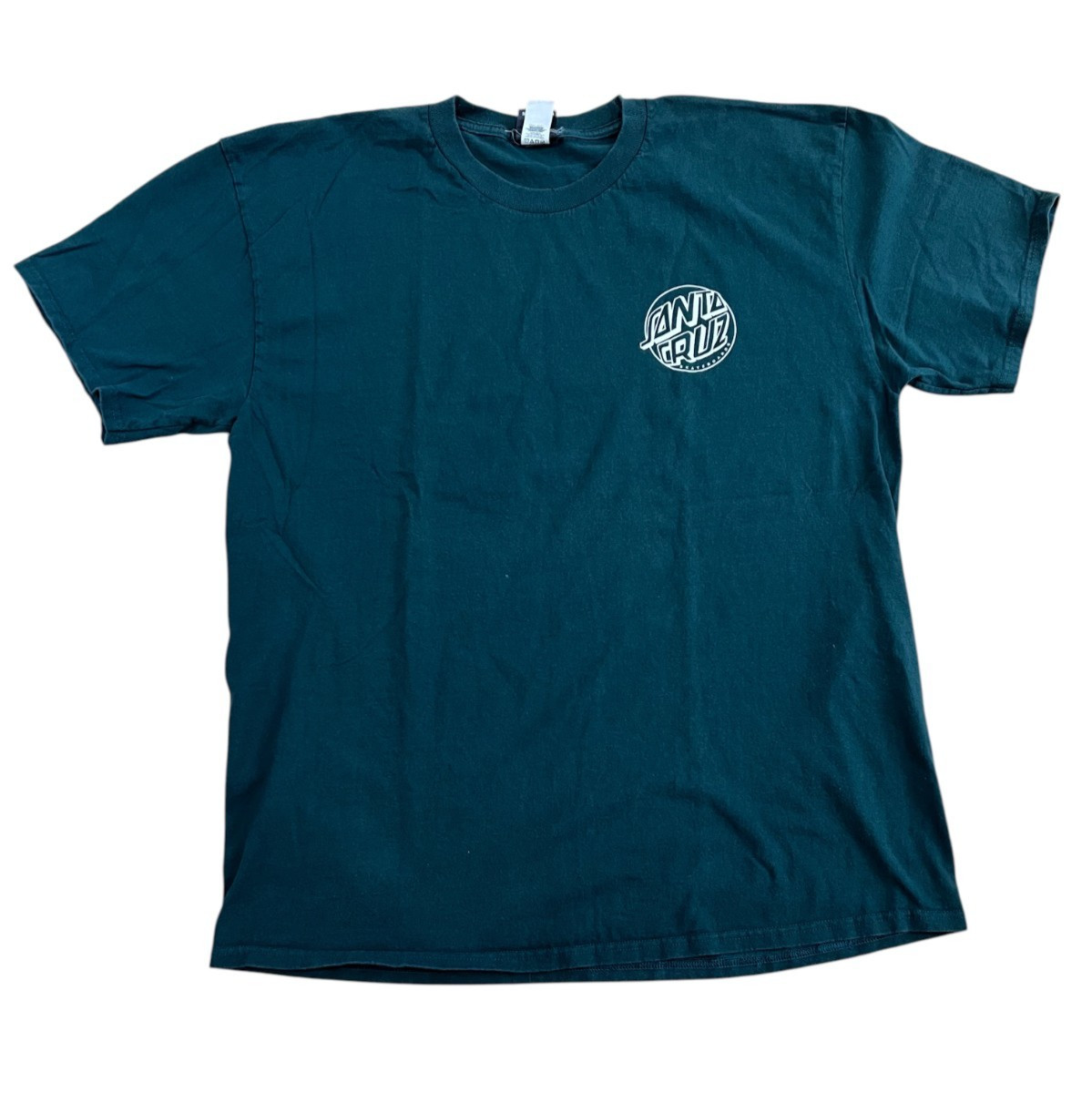 Santa Cruz Skateboards Original Logo T-Shirt Green 100% Cotton Men's Size Large gallery