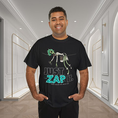 Just Zap It Funny Alien Cartoon Graphic T-Shirt