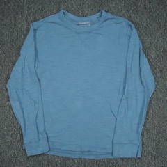 Faherty Shirt Mens Large Blue Sunwashed Slub Crew Long Sleeve Pullover