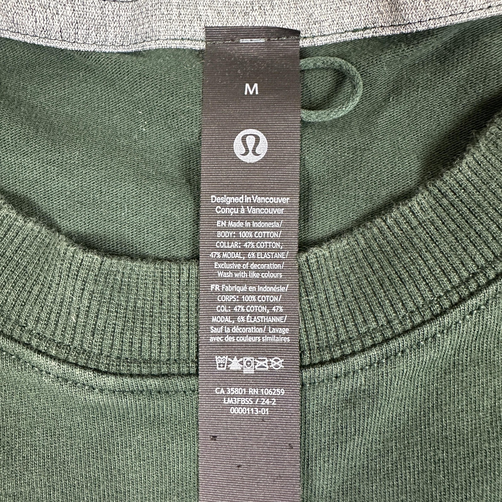 Lululemon Shirt Mens Medium Green Short Sleeve Crewneck Cotton Modal Tee Casual gallery