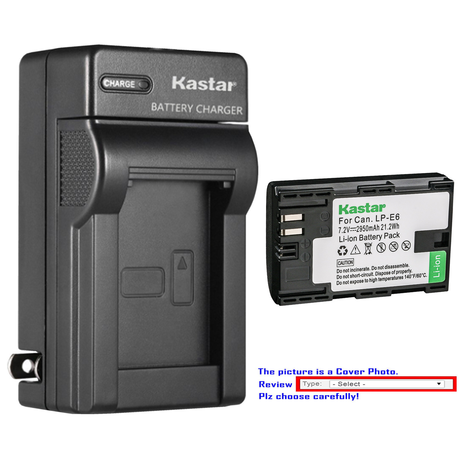 Kastar Battery AC Charger for Canon LP-E6 LP-E6N LC-E6 Canon EOS 5D Mark III