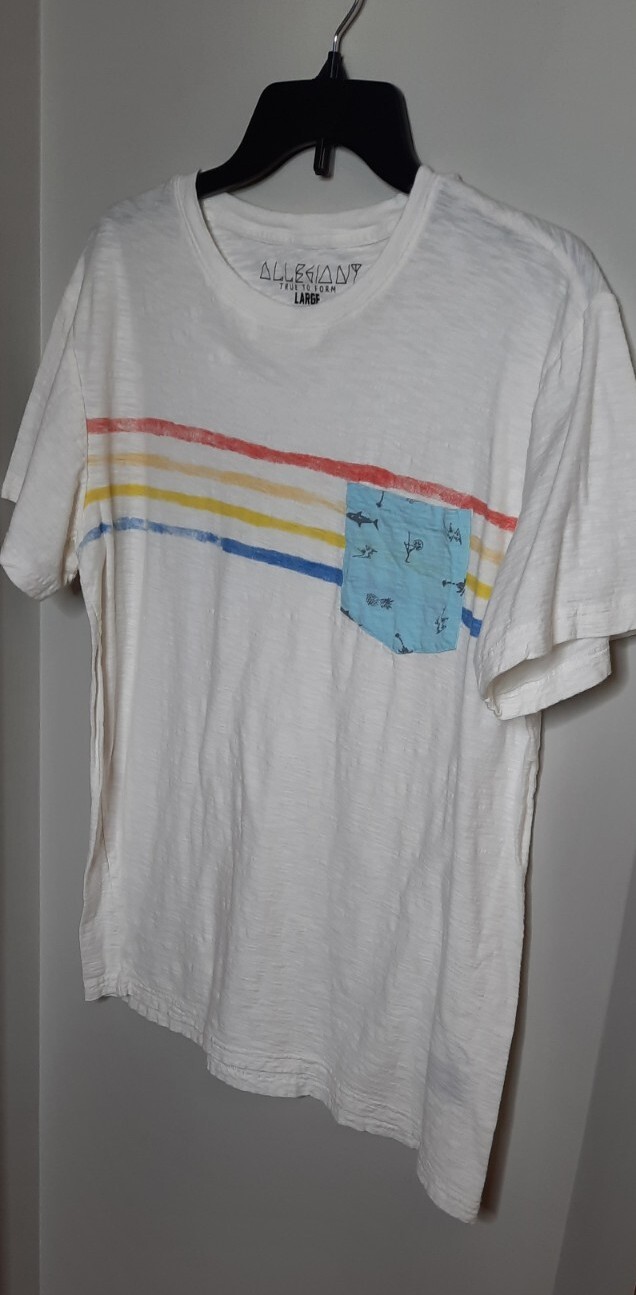 Allegiant True To Form Mens Crew Neck T Shirt Pocket Tee Size L White Beachy gallery