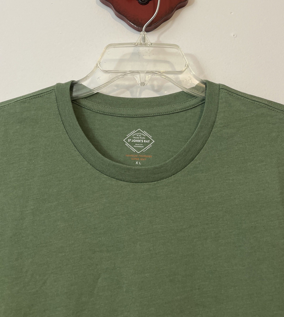 St Johns Bay Mens XL Green Super Soft Short-Sleeved Crewneck Tshirt! A6391 gallery