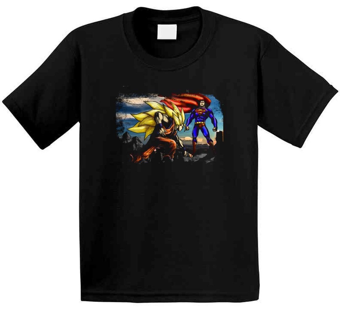 Goku Vs Superman Anime East West T Shirt gallery