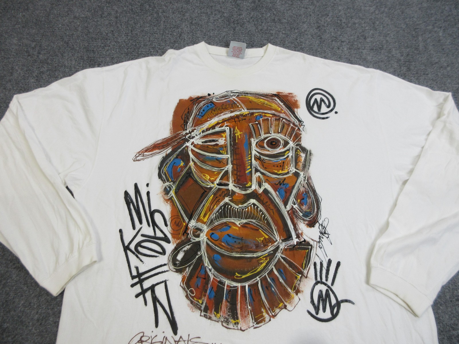 Miskeen Originals Hand Painted Shirt Mens 2XL White Graphic Streetwear Hip Hop gallery