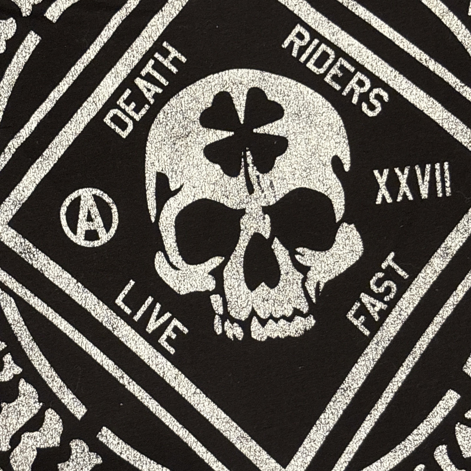 Y2K Affliction Tee Skull L Black Live Fast Death Rider Motor Club Sheer Shamrock gallery