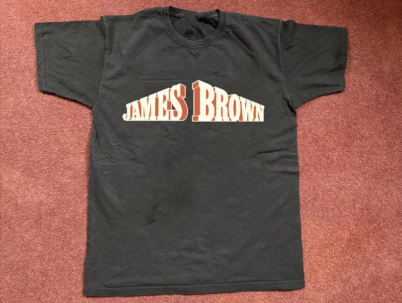 James Brown Logo Black Cotton Shirt FUll size S-5XL Unisex TH117