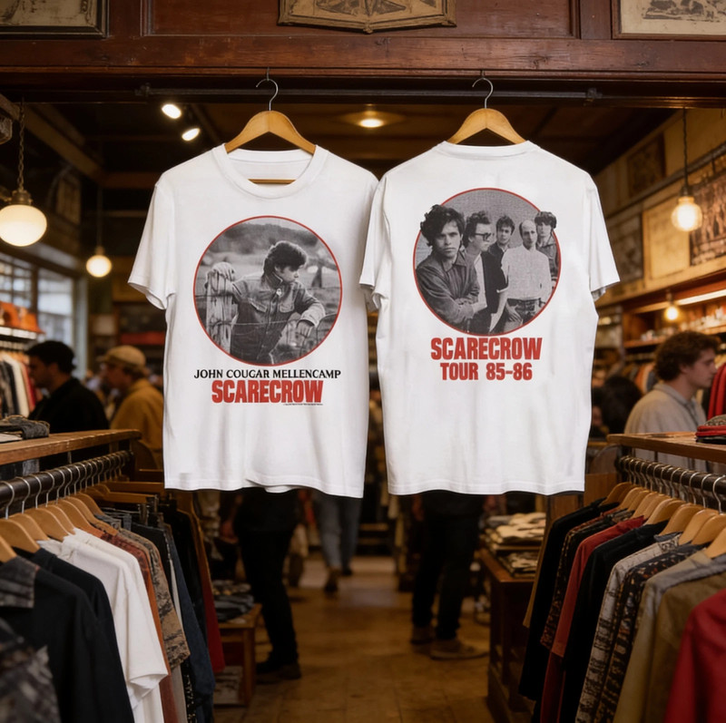 john cougar mellencamp scarecrow tour double sided  T Shirt Full Size S-5XL