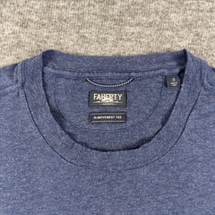 Faherty Shirt Mens Small Blue Movement Crewneck Tee T-Shirt Soft Stretch Casual