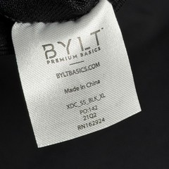 NWT BYLT Drop Cut Lux Curved Hem Athletic Fit Shirt Black Short Sleeve Men’s XL