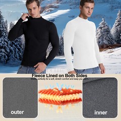 Men Long Sleeve T-shirt High Neck Jumper Undershirt Mock Neck Tops Pullover Slim