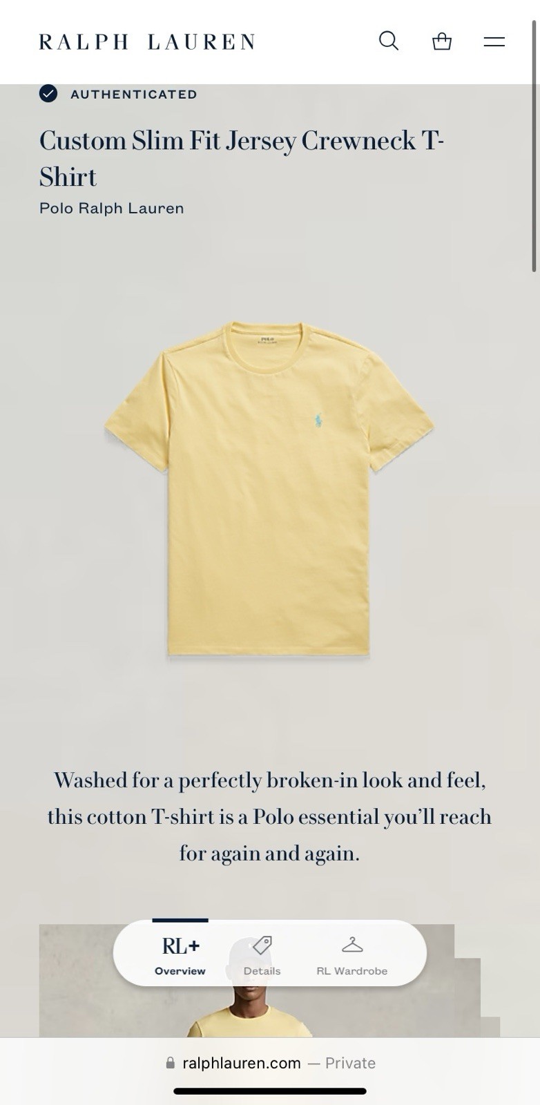 Polo Ralph Lauren T Shirt Custom Slim Fit Short Sleeve Yellow Men’s Size Medium gallery