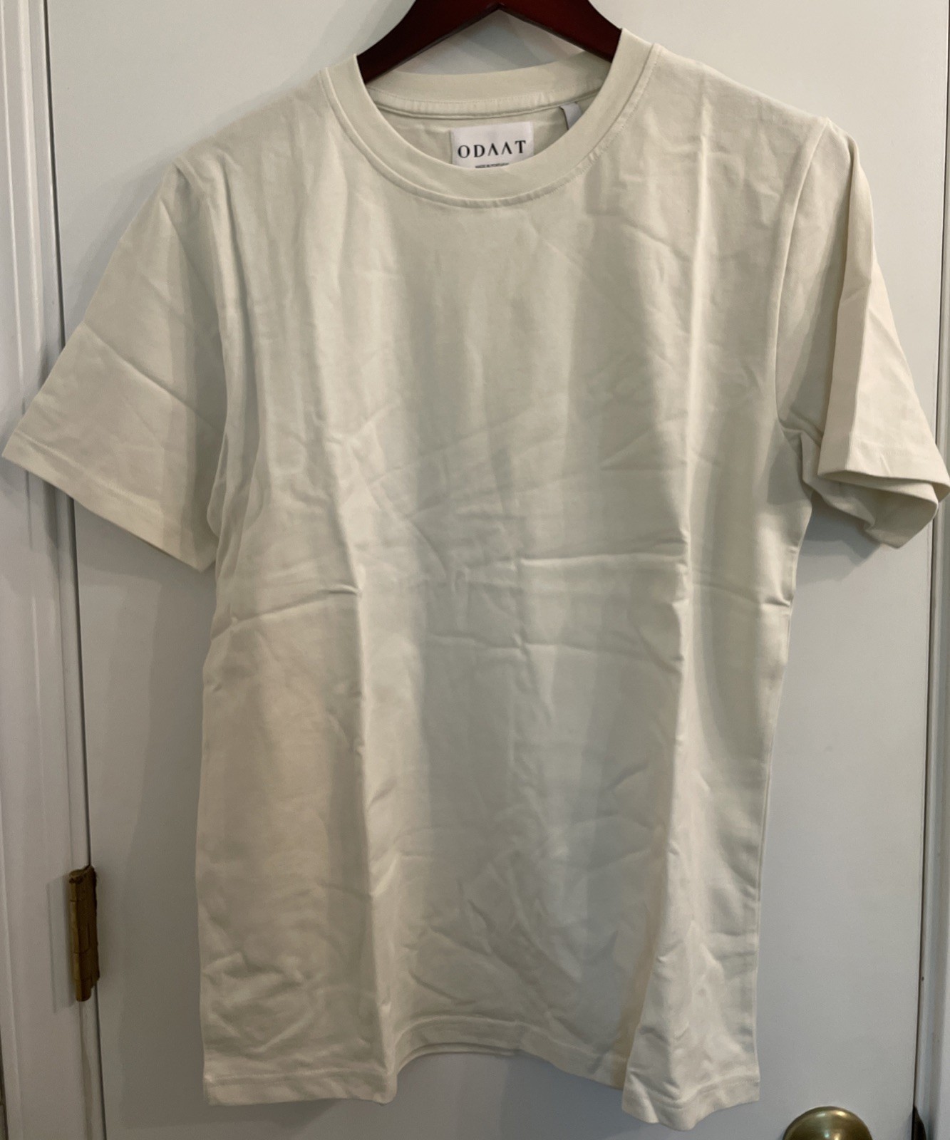 ODAAT 100% Organic Cotton Cream T-Shirt Short Sleeve Small NWT gallery