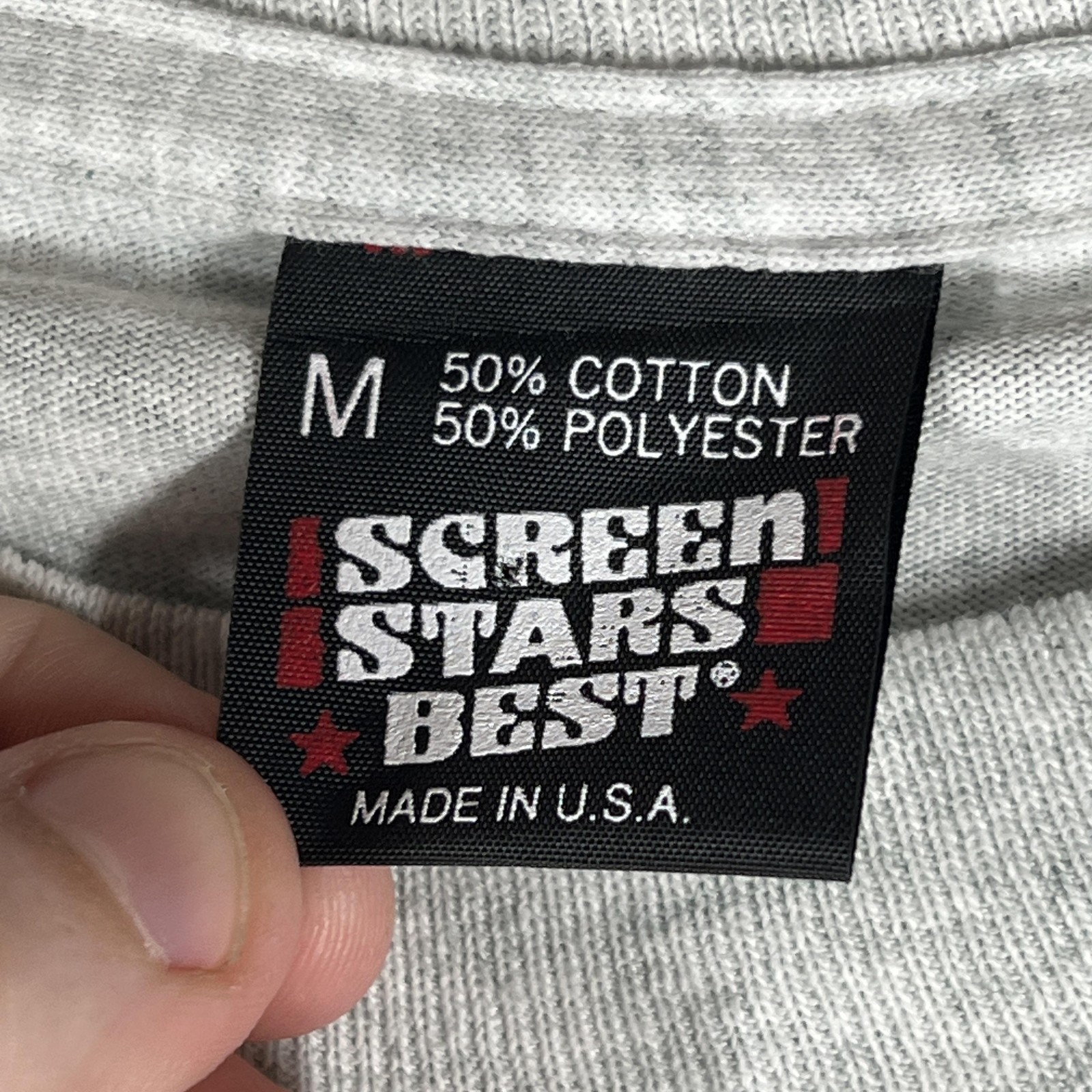 Vintage SCREEN STARS Shirt Mens M Gray Graphic Crew Neck Metal Skater Grunge gallery