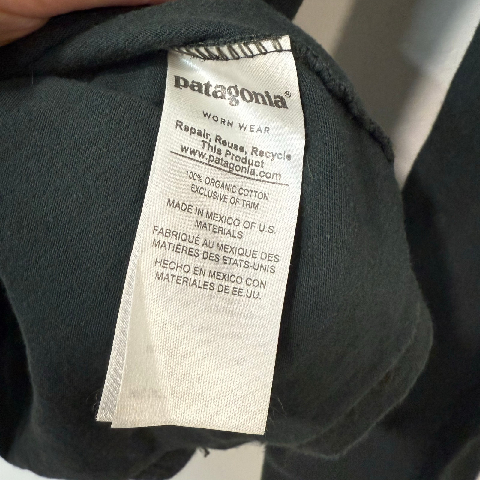 Patagonia Men's Shop Sticker Long-Sleeve Tee Graphic Logo Dark Green Large gallery