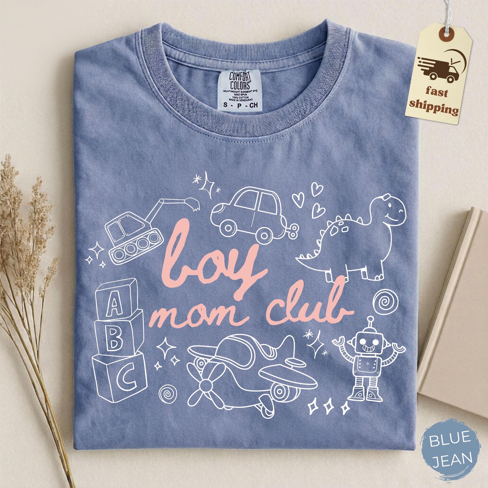 Comfort Colors Boy Mom Club Shirt Cute Doodle Toy Design Mama Tee gallery