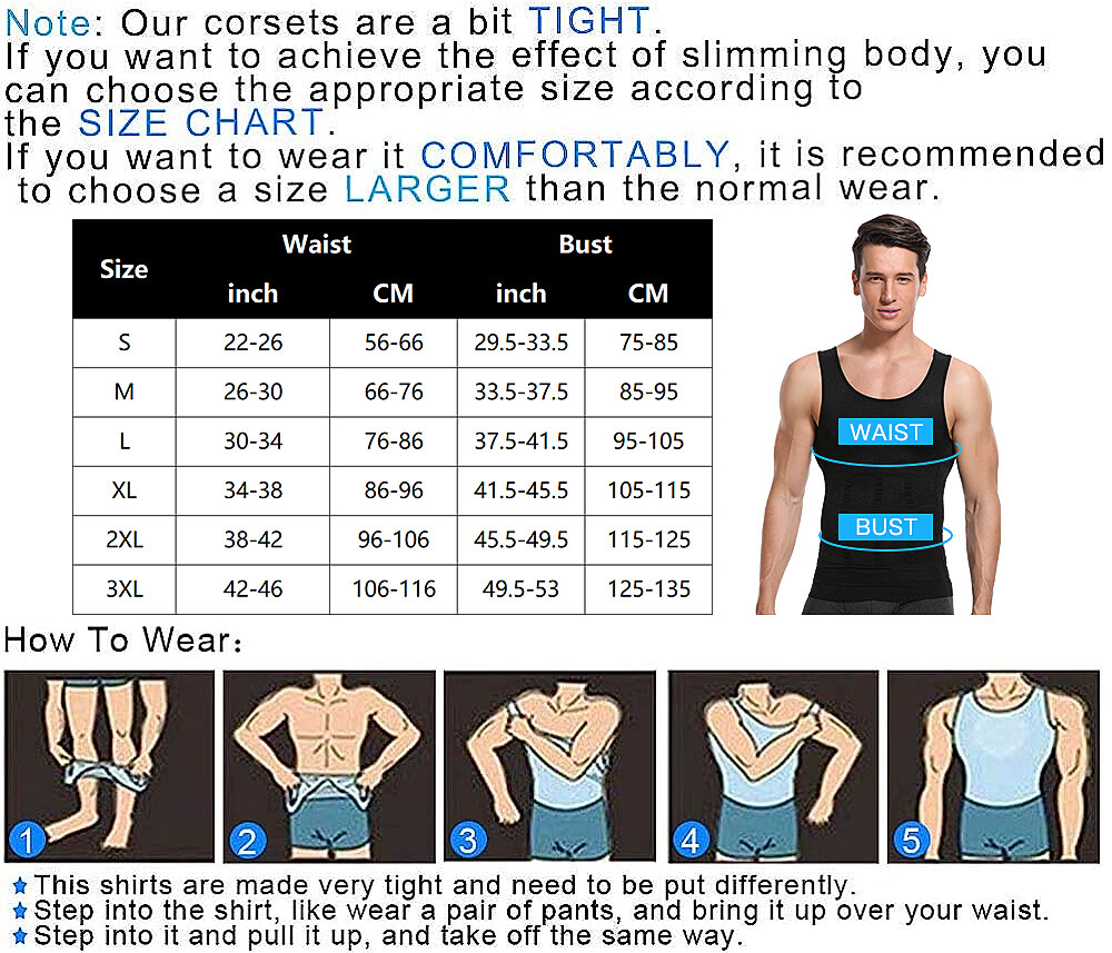 Men Slimming Body Shaper Vest Gynecomastia Compression Shirts Belly Control Tops gallery