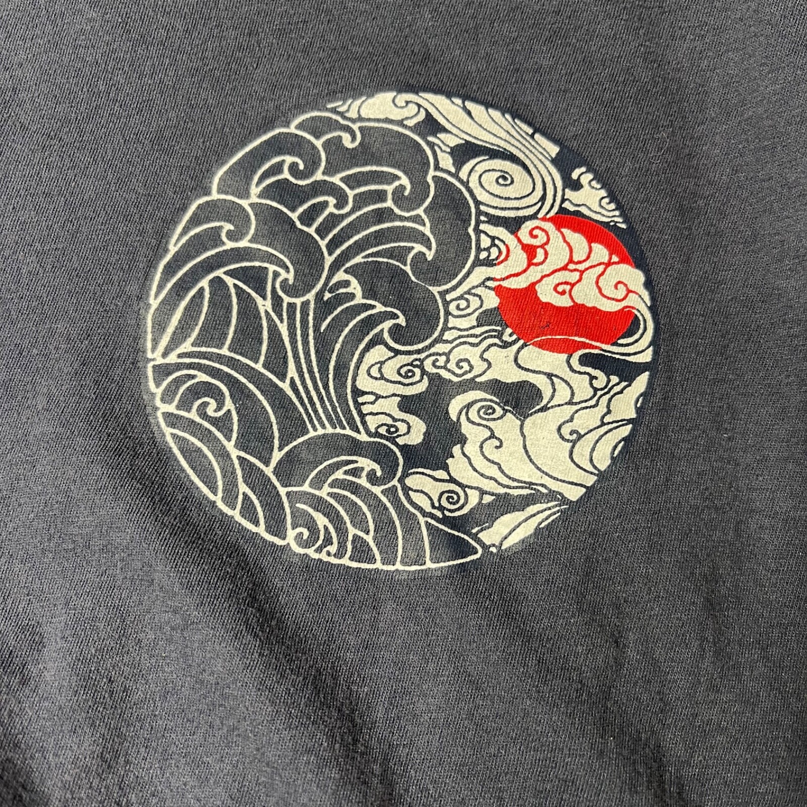 Carbon2Cobalt Mens Long Sleeve Blue T-Shirt Sz M Japanese Fire/Earth Design Soft gallery