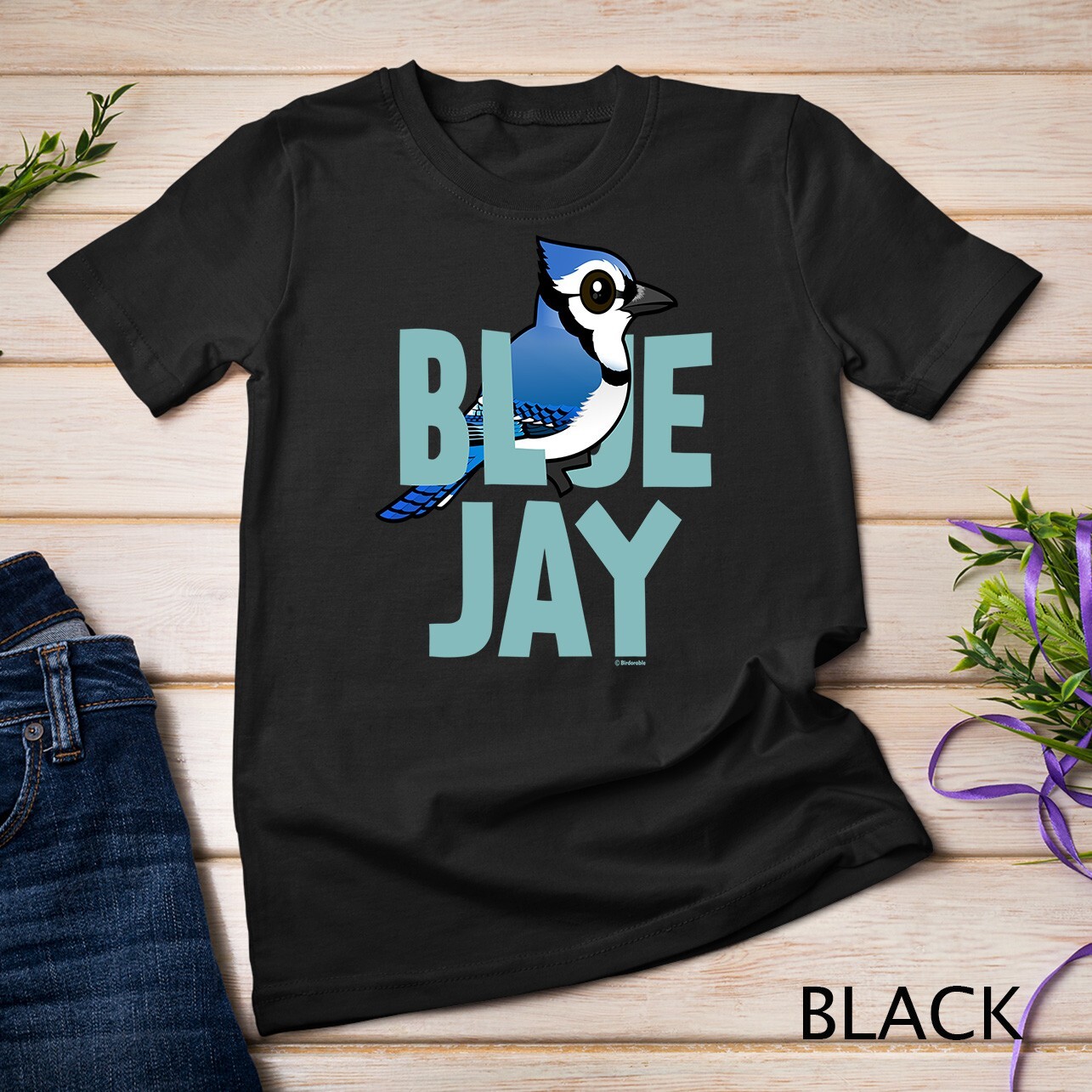 Fun Jumbo Cartoon Blue Jay Bird Lover Birdwatcher Gift Idea Unisex T-shirt gallery