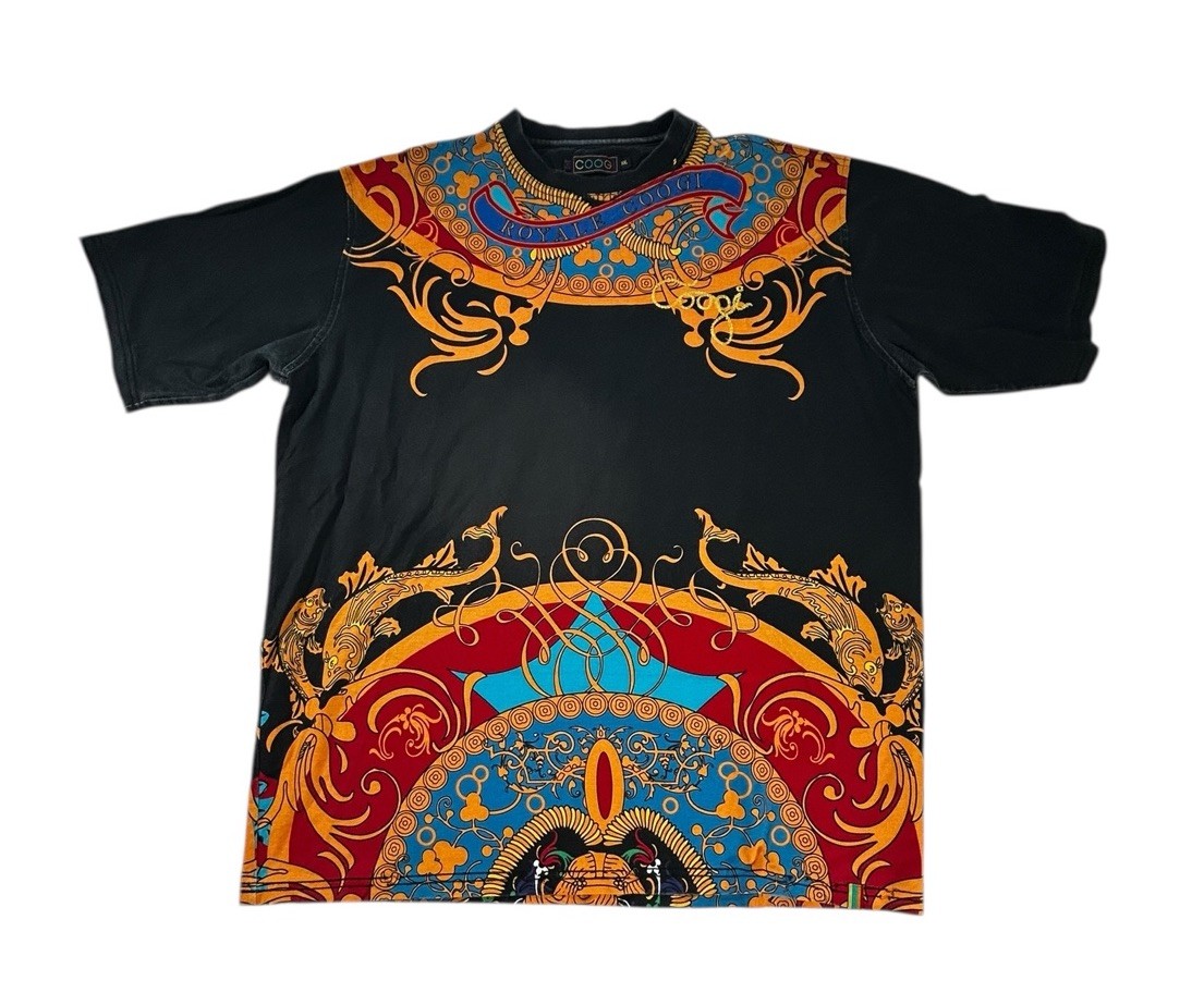 Vintage Coogi Shirt 2XL Royal Dashiki Graphic Tee Y2K Hip Hop 90s Colorful Rare