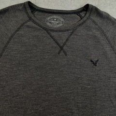 American Eagle Legend LG Athletic Thermal Shirt Black Raglan Sleeve B49.1GA3600