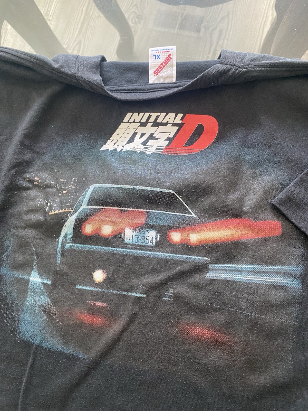 Vintage Initial D Anime Shirt Size XL jerzees Tag Long Sleeve 90s Rare bootleg gallery