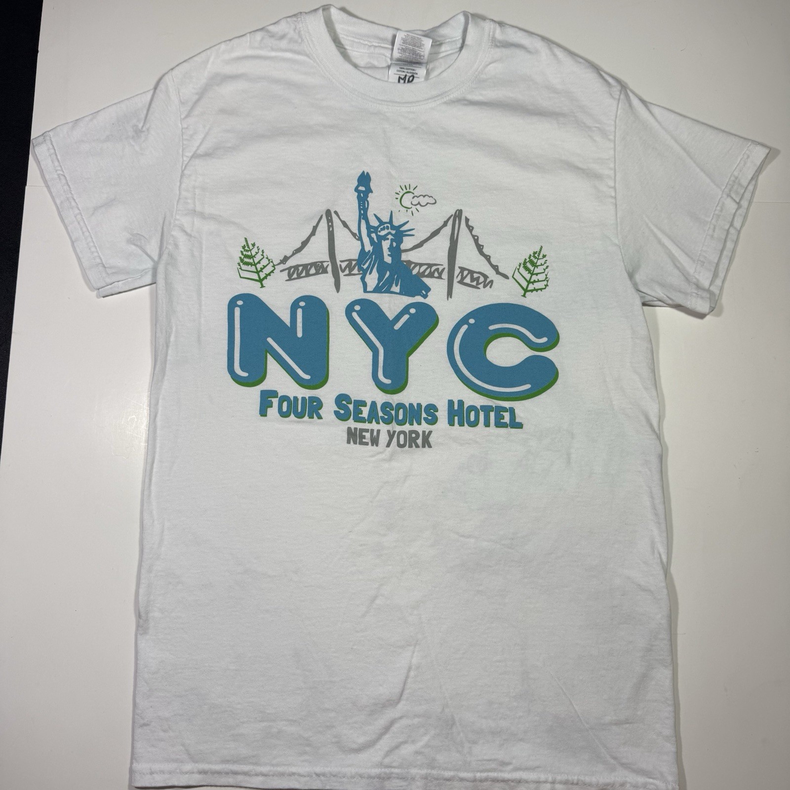 Adult Small New York City The Four Seasons Hotel T-Shirt NYC White Shirt gallery